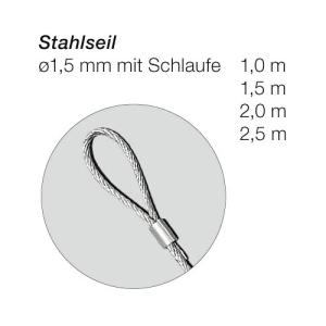 Metalowa linka z pętelką, 1,5 mm