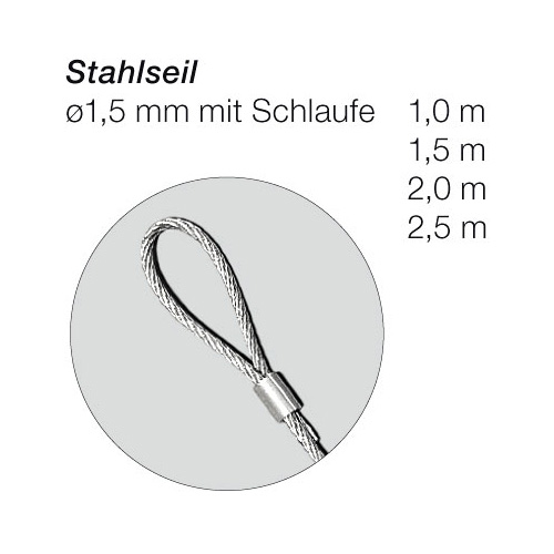 Metalowa linka z pętelką, 1,5 mm 